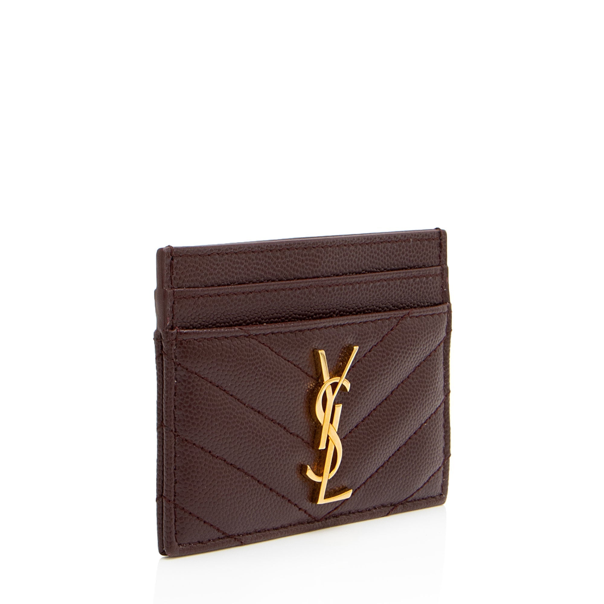 Saint Laurent Matelasse Grain de Poudre Monogram Card Case