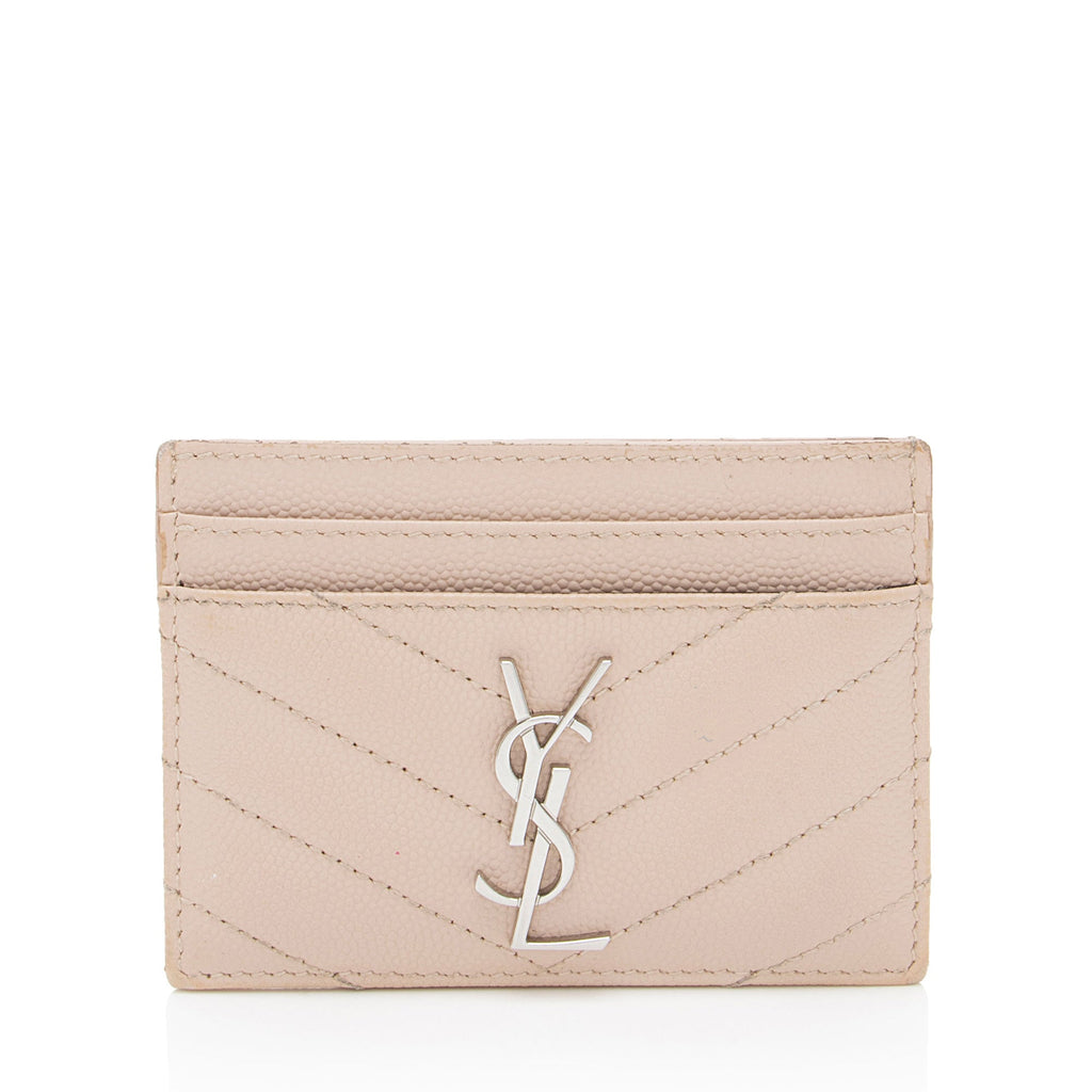 Saint Laurent Matelasse Grain de Poudre Monogram Card Case