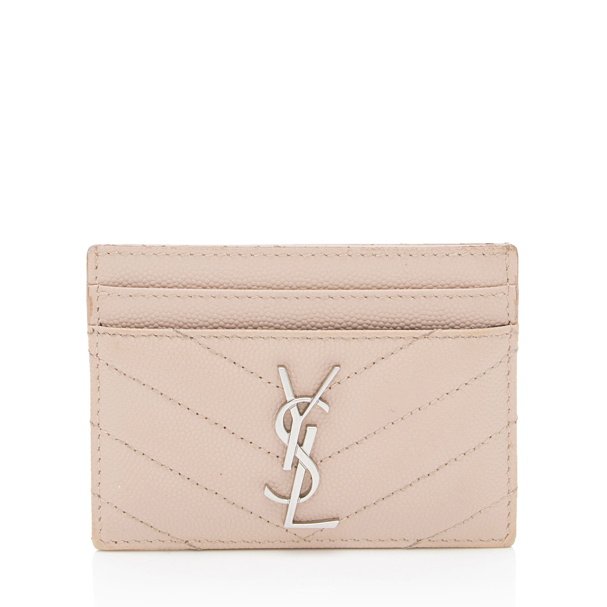 Saint Laurent Matelasse Grain de Poudre Monogram Card Case