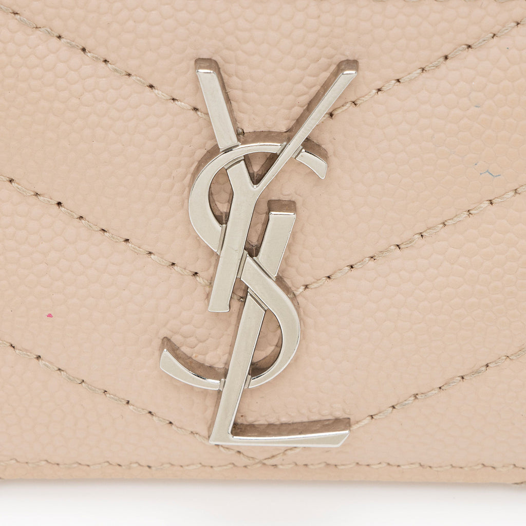 Saint Laurent Matelasse Grain de Poudre Monogram Card Case
