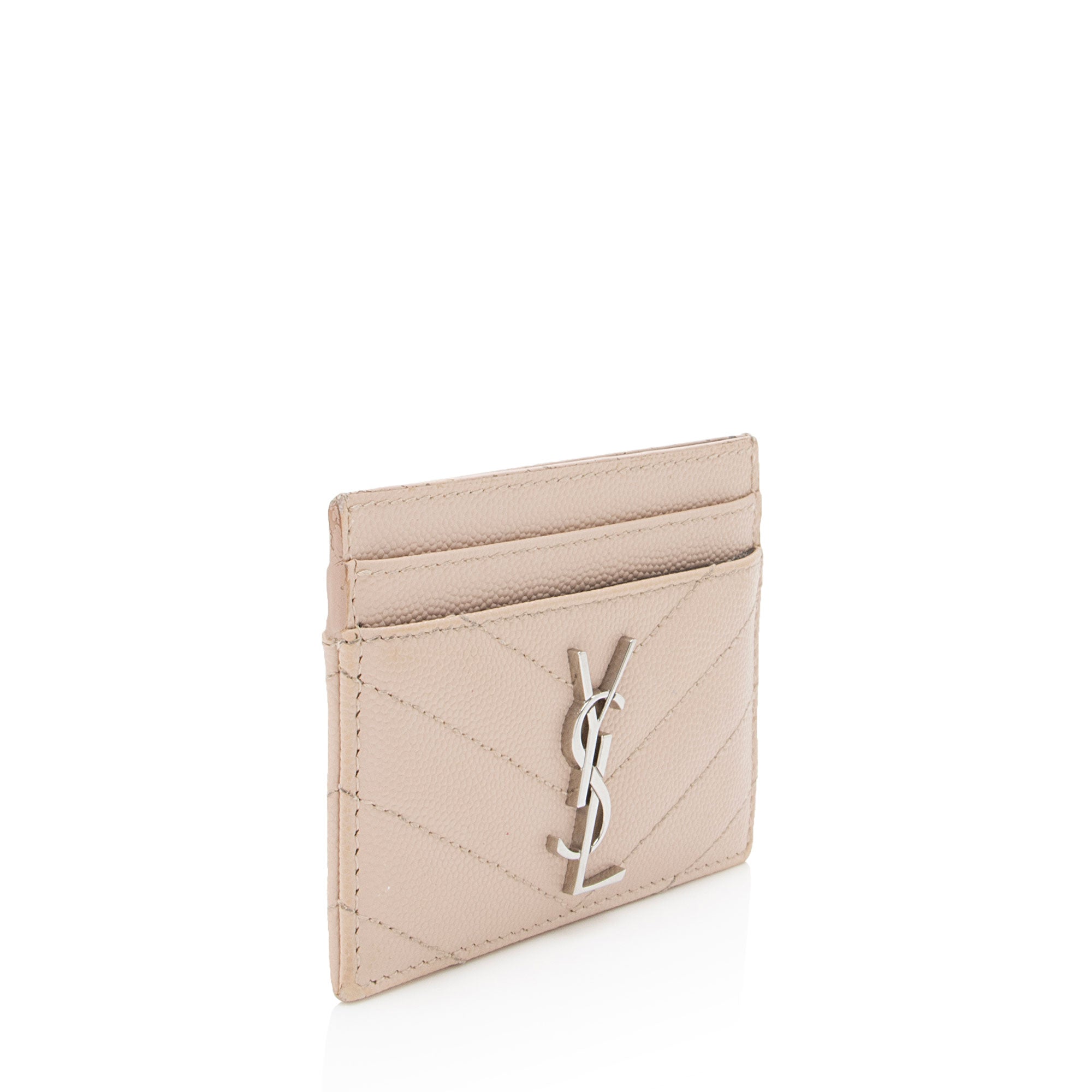 Saint Laurent Matelasse Grain de Poudre Monogram Card Case