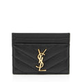 Saint Laurent Matelasse Grain de Poudre Monogram Card Case
