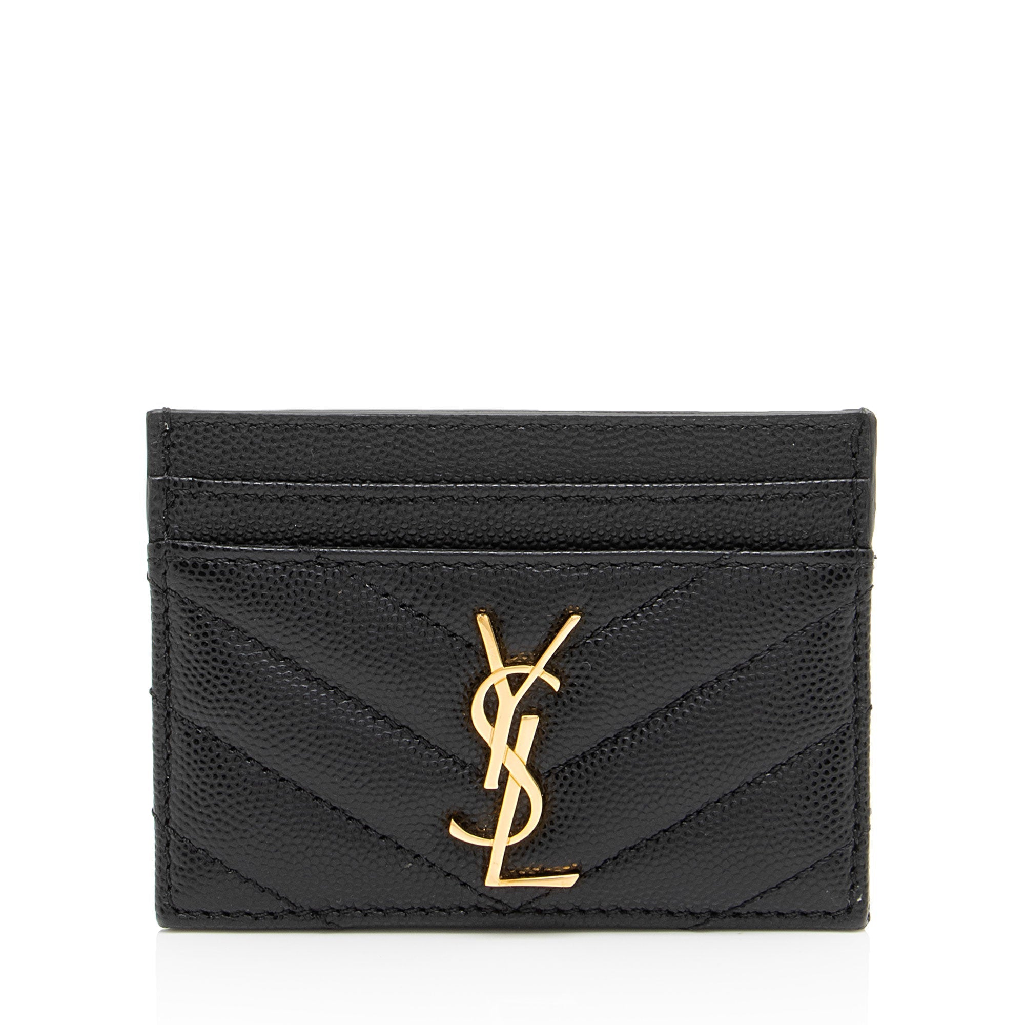 Saint Laurent Matelasse Grain de Poudre Monogram Card Case