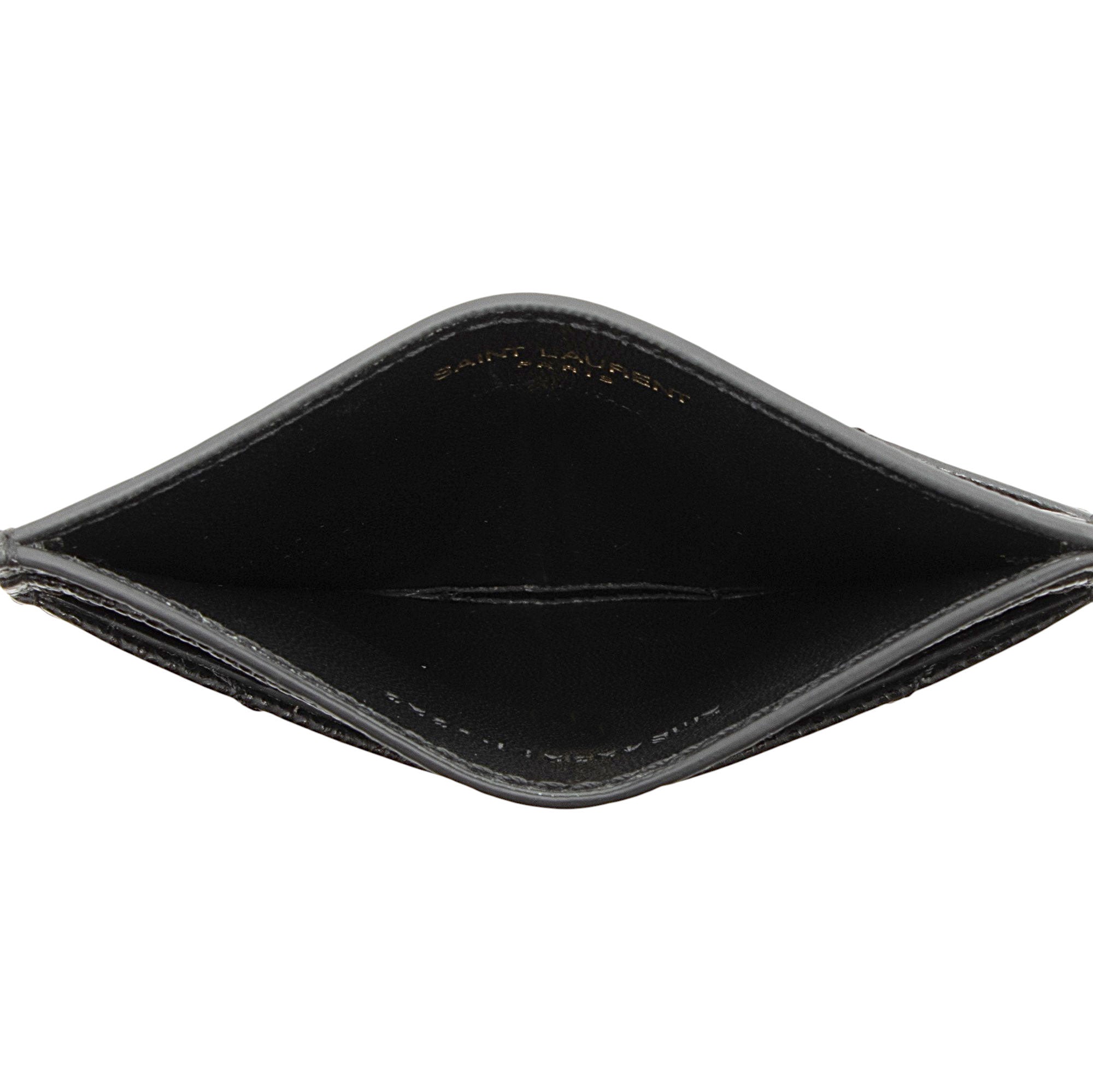 Saint Laurent Matelasse Grain de Poudre Monogram Card Case