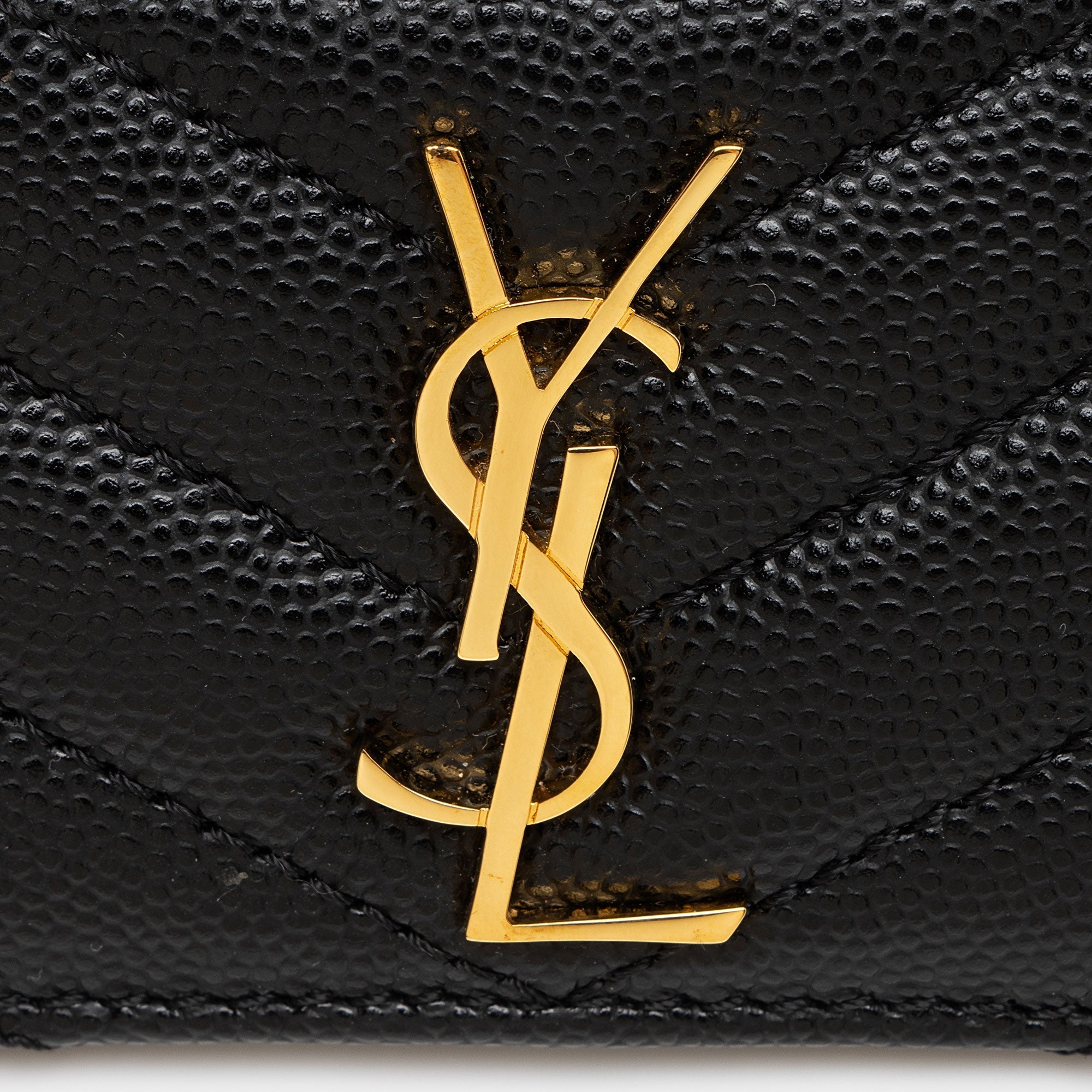 Saint Laurent Matelasse Grain de Poudre Monogram Card Case