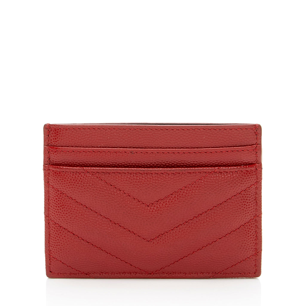 Saint Laurent Matelasse Grain de Poudre Monogram Card Case