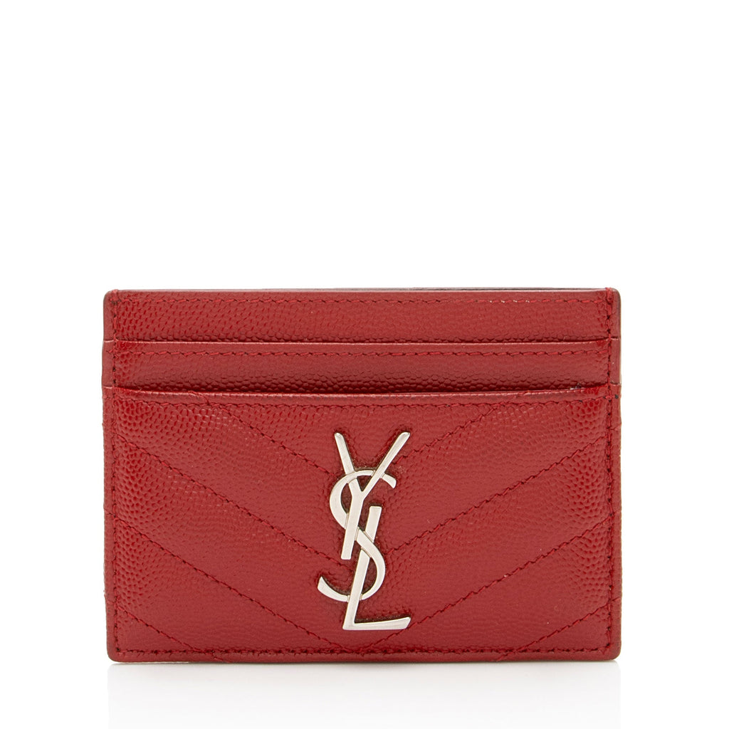 Saint Laurent Matelasse Grain de Poudre Monogram Card Case