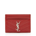 Saint Laurent Matelasse Grain de Poudre Monogram Card Case