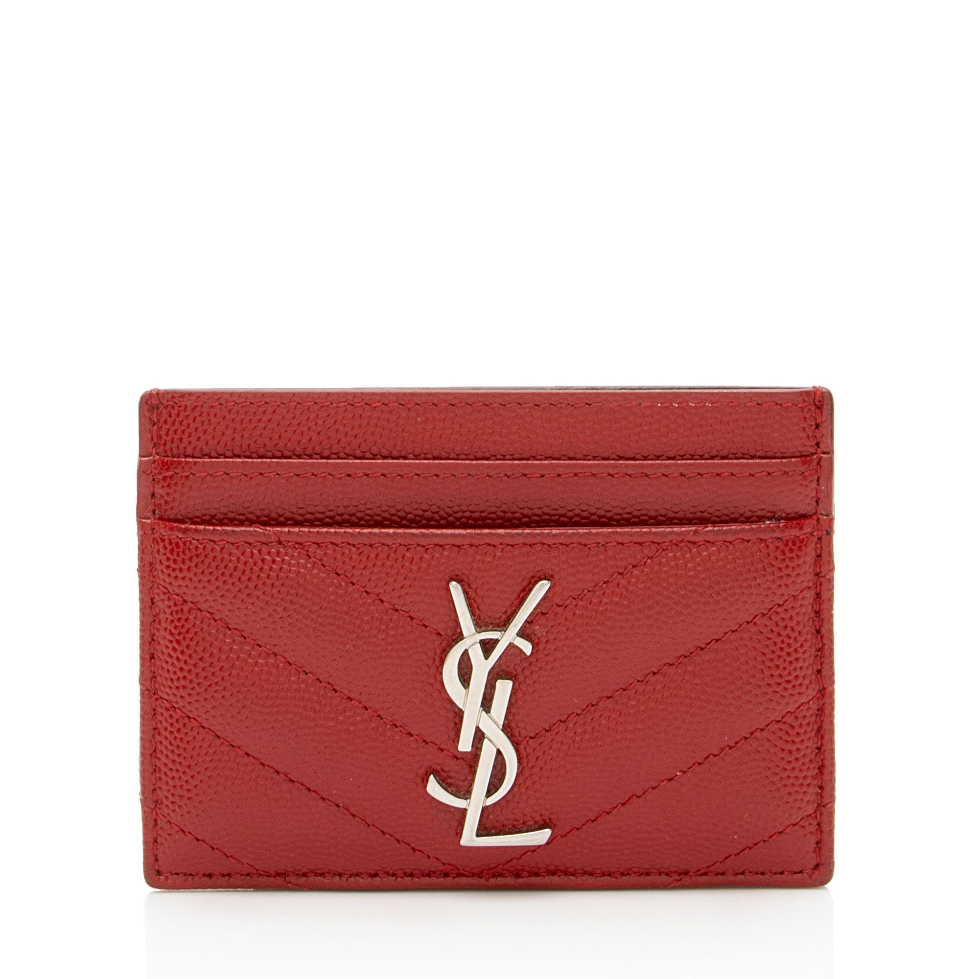 Saint Laurent Matelasse Grain de Poudre Monogram Card Case