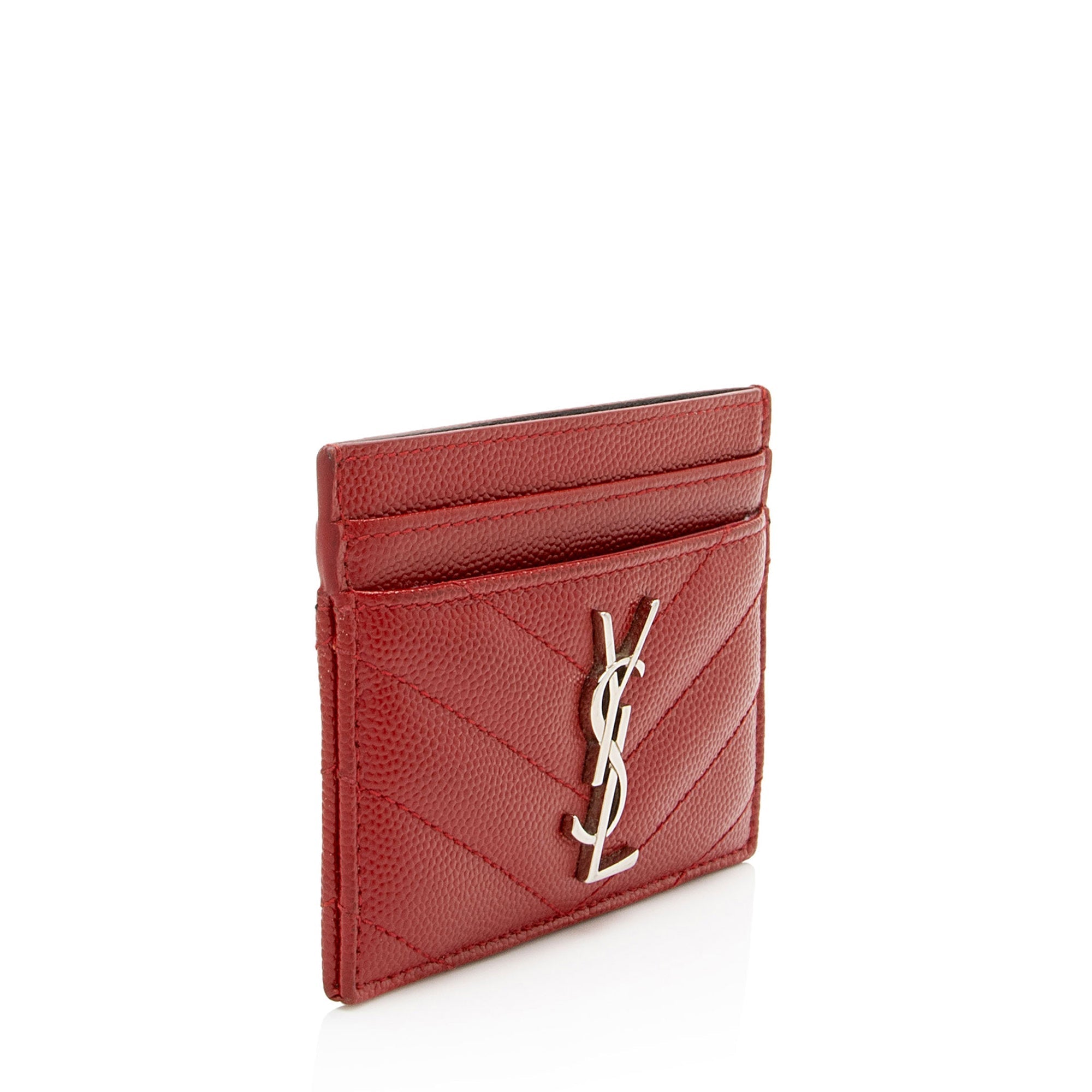 Saint Laurent Matelasse Grain de Poudre Monogram Card Case