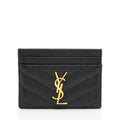 Saint Laurent Matelasse Grain de Poudre Monogram Card Case