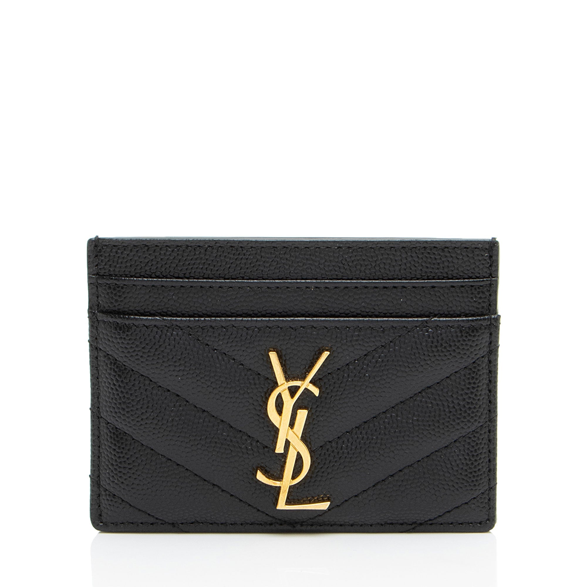 Saint Laurent Matelasse Grain de Poudre Monogram Card Case
