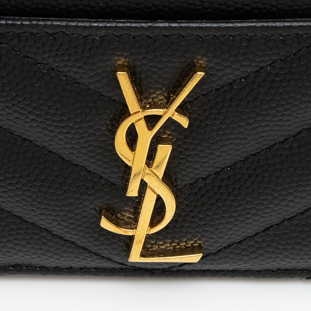Saint Laurent Matelasse Grain de Poudre Monogram Card Case