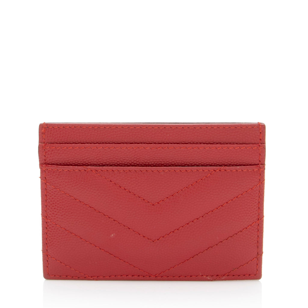 Saint Laurent Matelasse Grain de Poudre Monogram Card Case