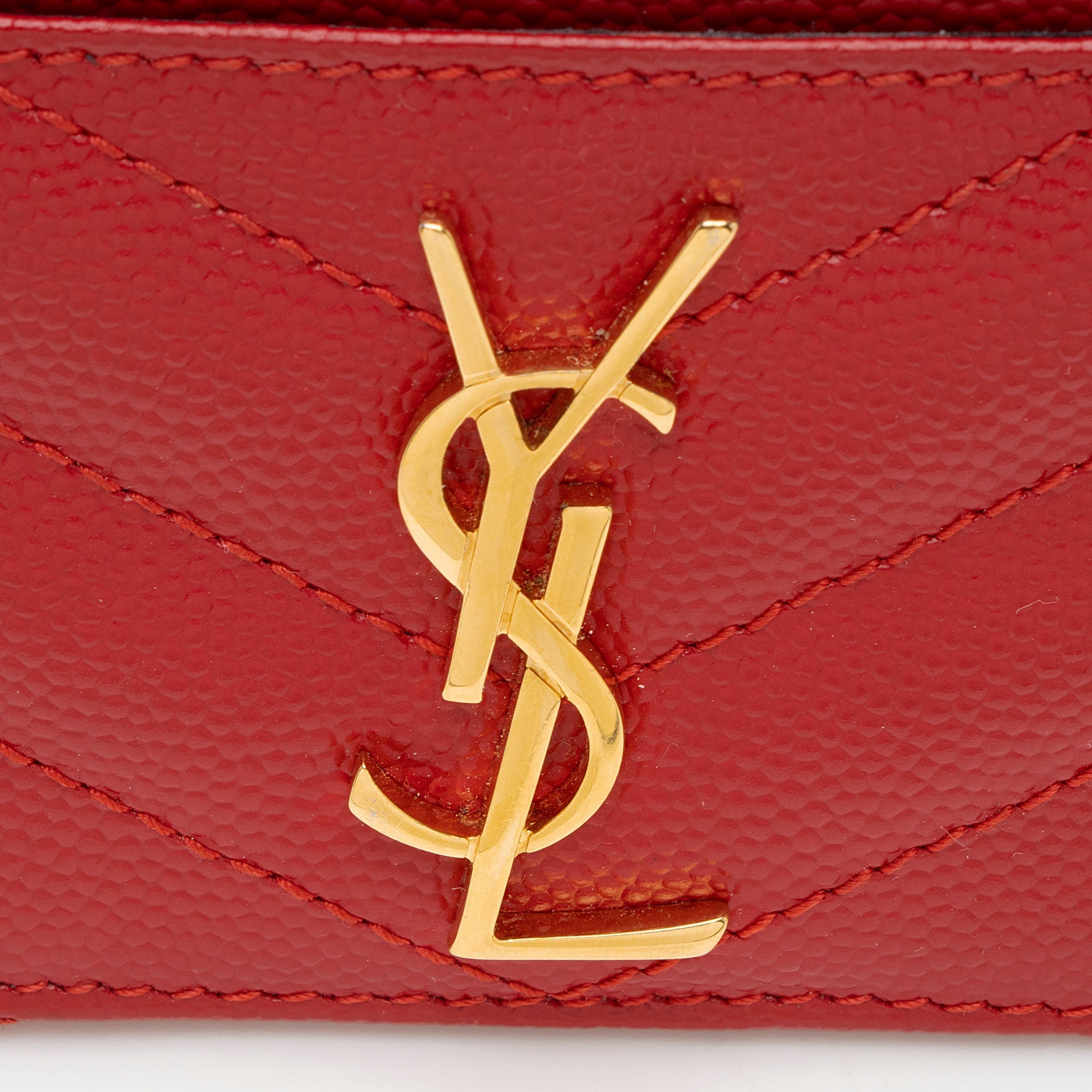 Saint Laurent Matelasse Grain de Poudre Monogram Card Case