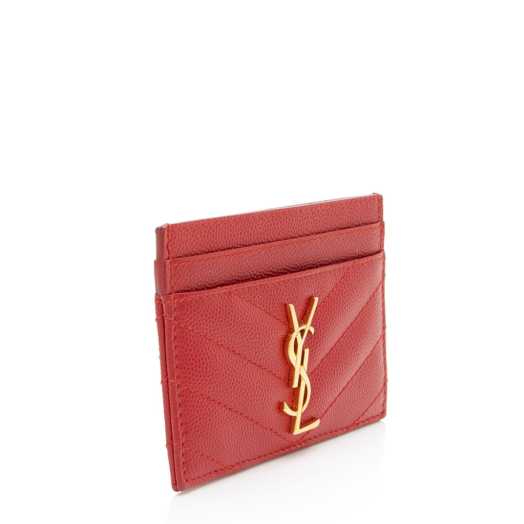 Saint Laurent Matelasse Grain de Poudre Monogram Card Case