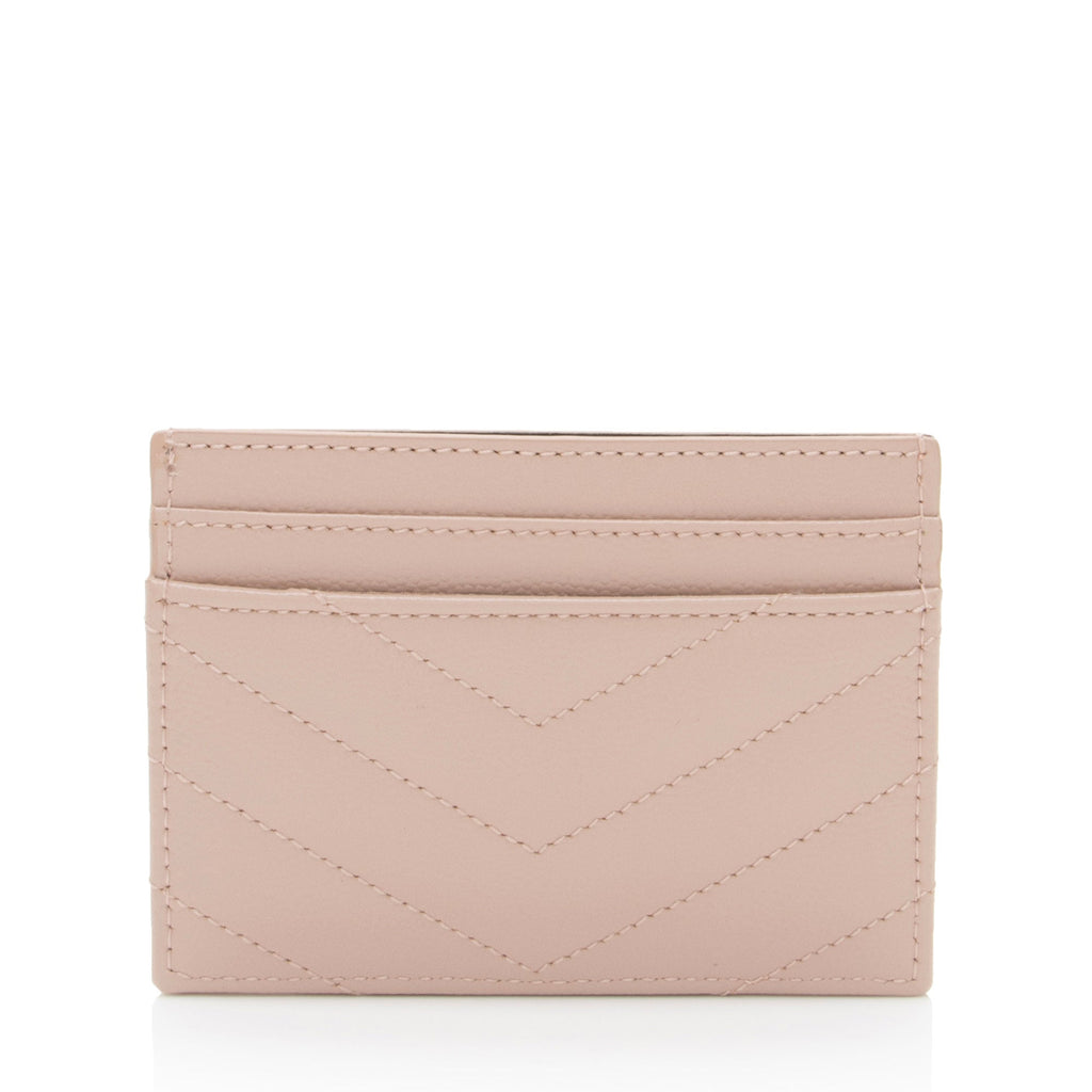 Saint Laurent Matelasse Grain de Poudre Monogram Card Case