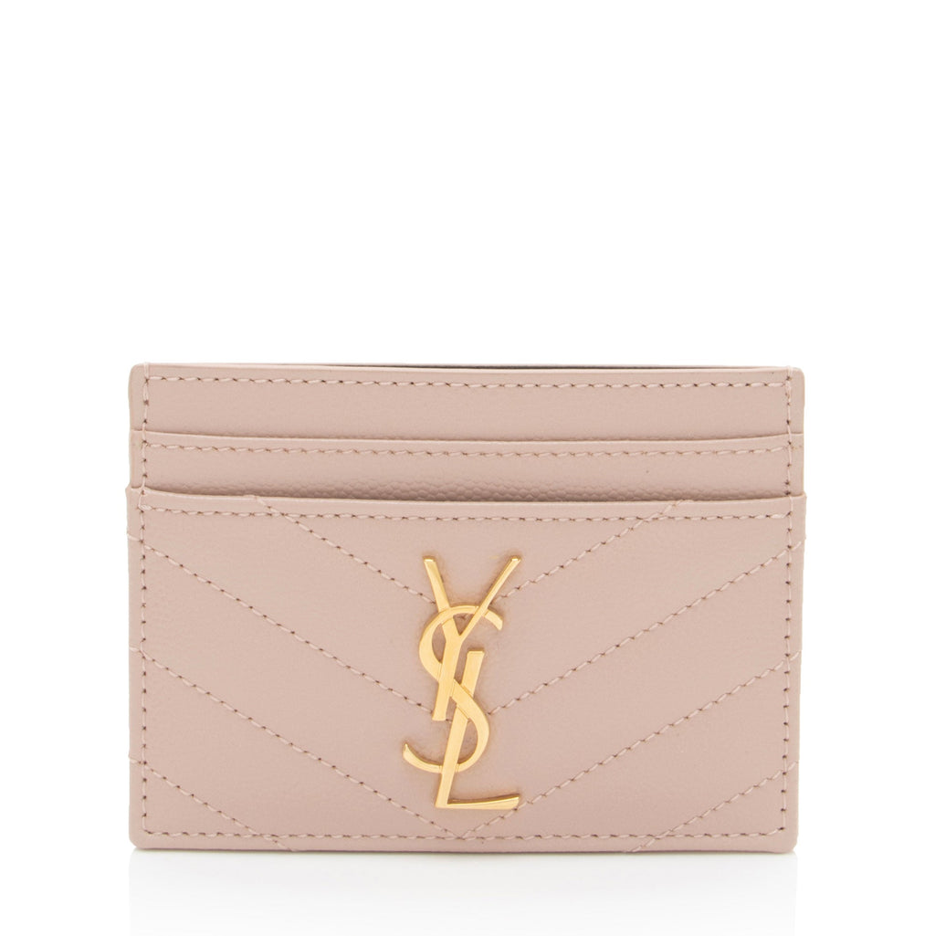 Saint Laurent Matelasse Grain de Poudre Monogram Card Case