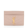 Saint Laurent Matelasse Grain de Poudre Monogram Card Case