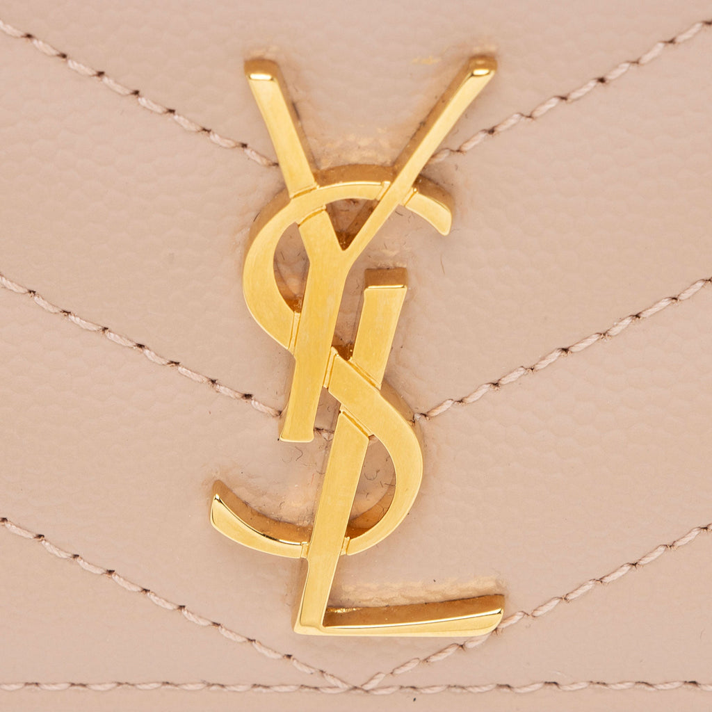 Saint Laurent Matelasse Grain de Poudre Monogram Card Case