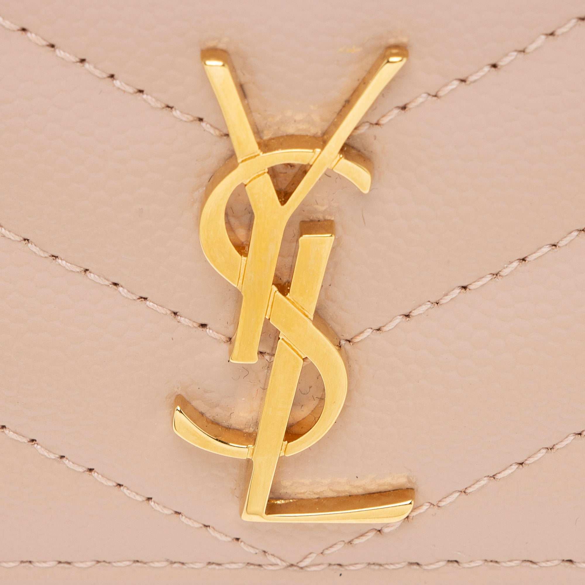 Saint Laurent Matelasse Grain de Poudre Monogram Card Case