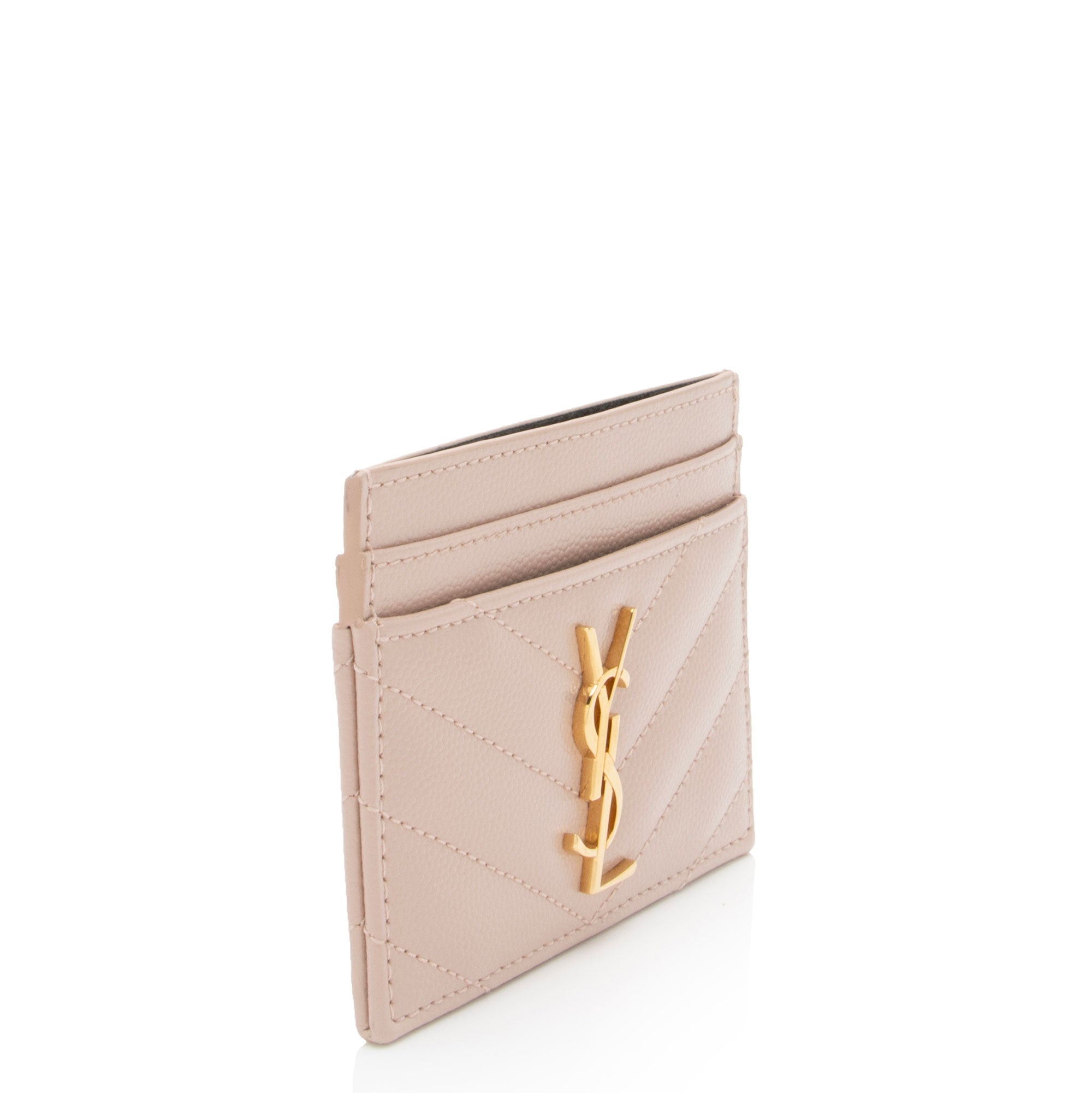 Saint Laurent Matelasse Grain de Poudre Monogram Card Case