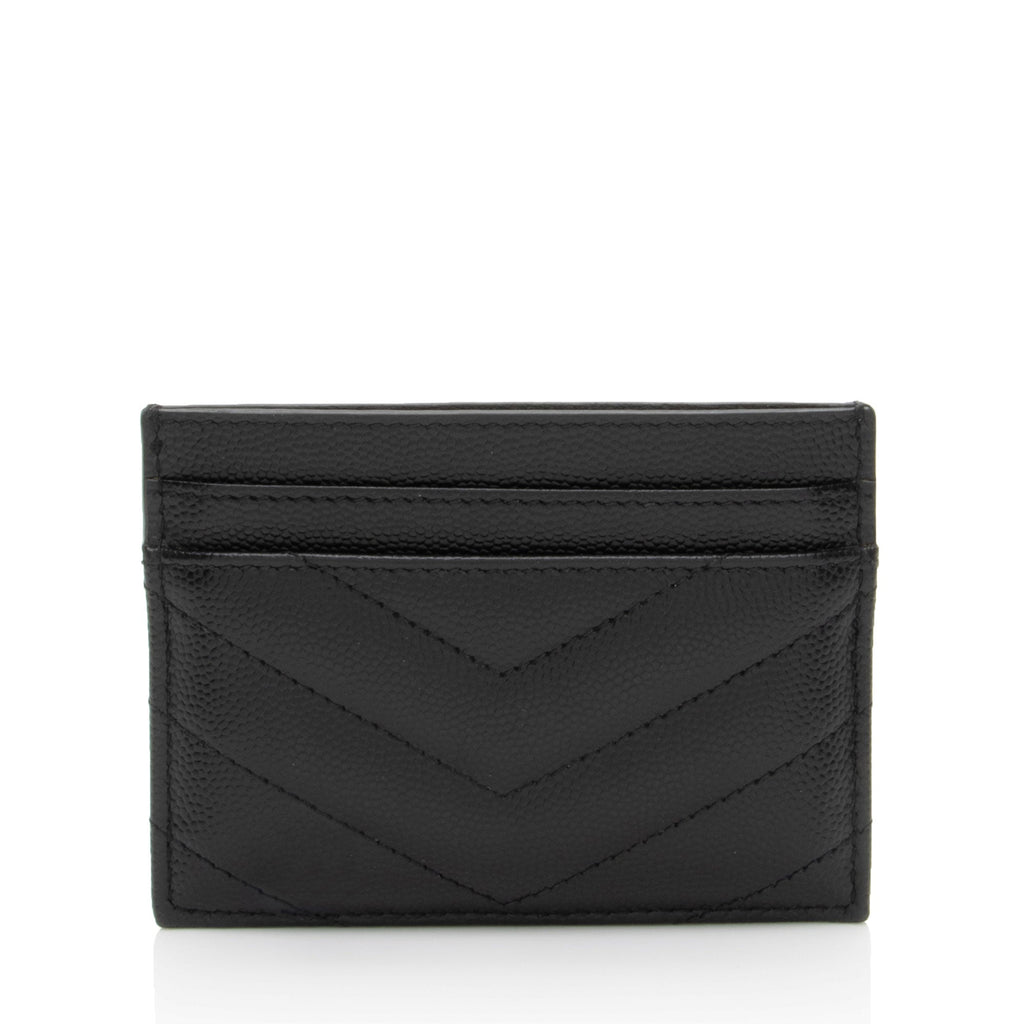 Saint Laurent Matelasse Grain de Poudre Monogram Card Case