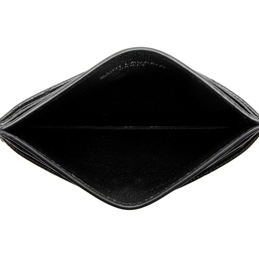 Saint Laurent Matelasse Grain de Poudre Monogram Card Case
