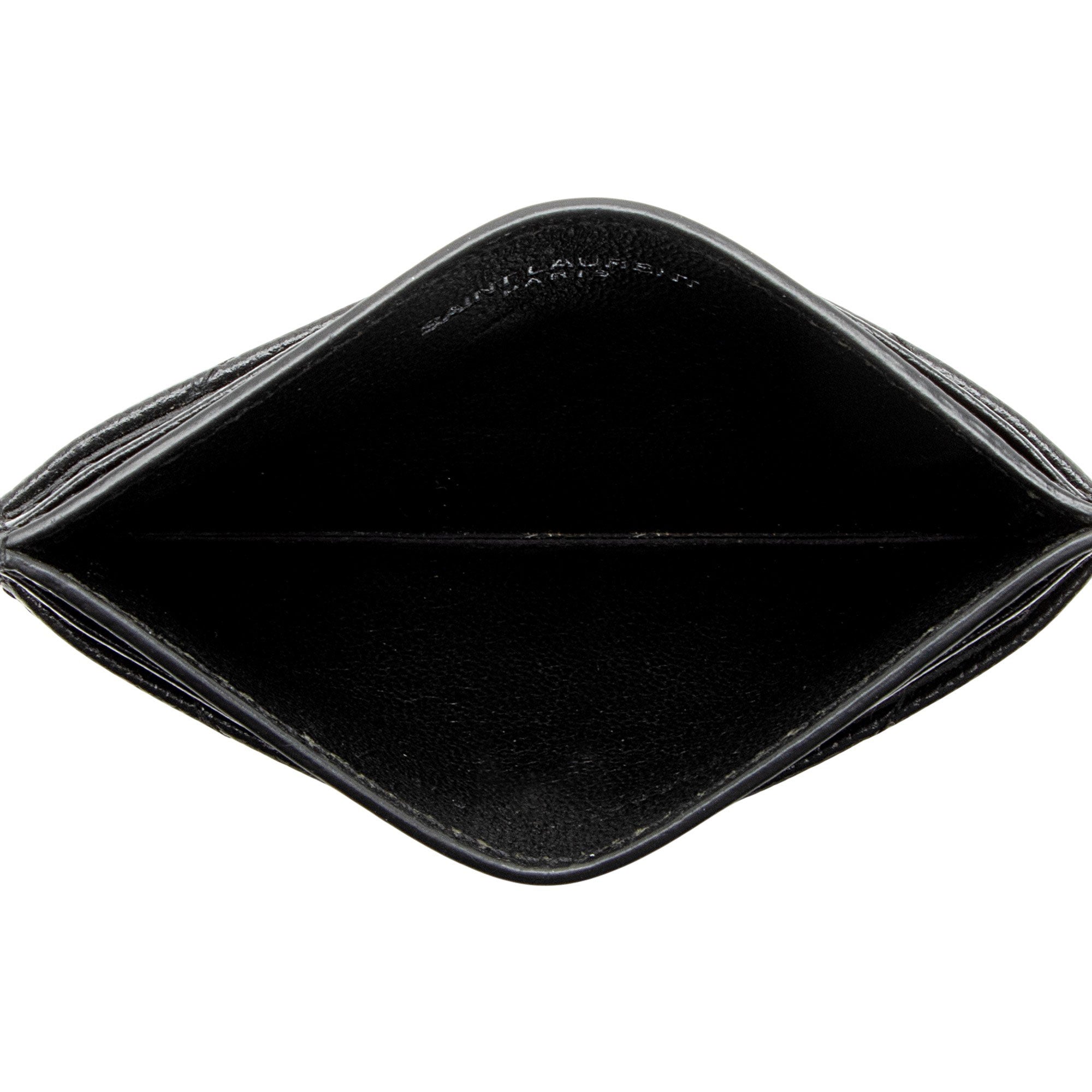 Saint Laurent Matelasse Grain de Poudre Monogram Card Case