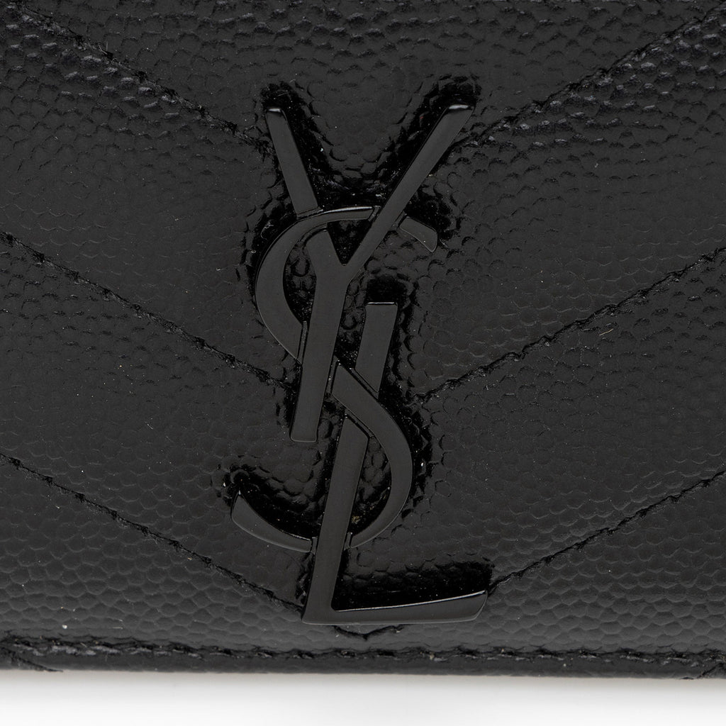 Saint Laurent Matelasse Grain de Poudre Monogram Card Case