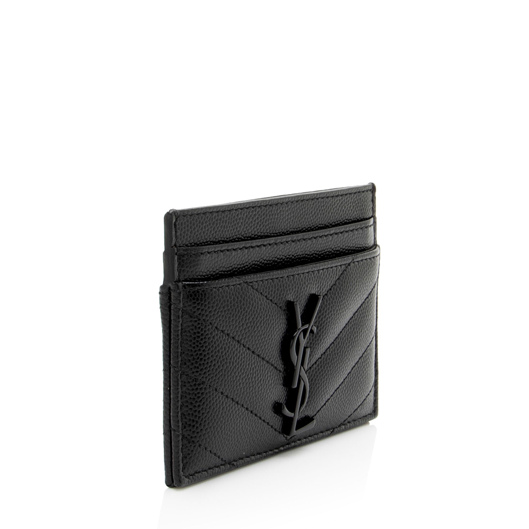 Saint Laurent Matelasse Grain de Poudre Monogram Card Case