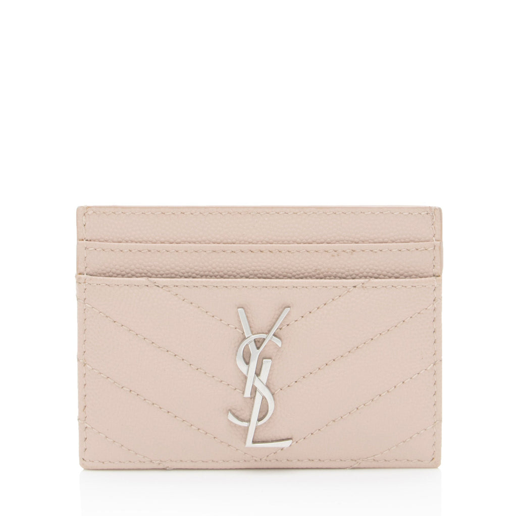 Saint Laurent Matelasse Grain de Poudre Monogram Card Case
