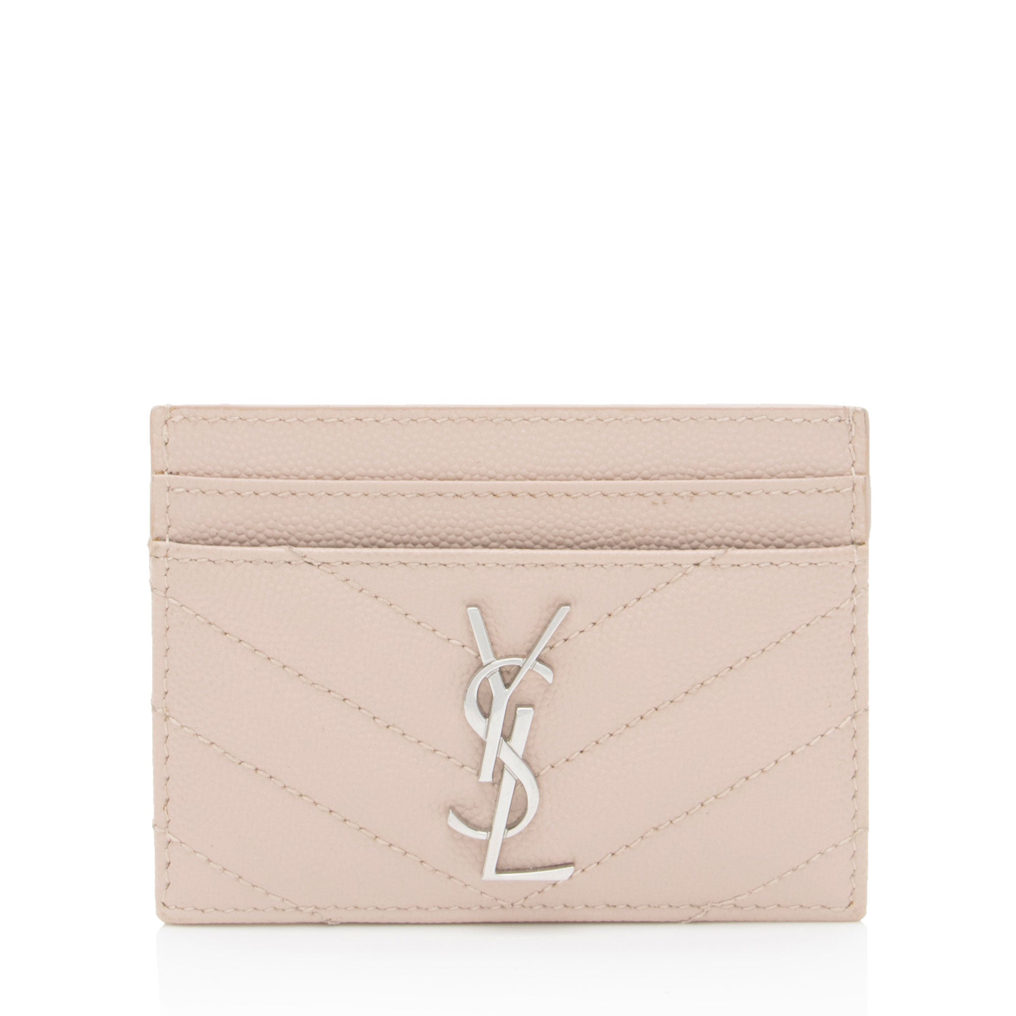 Saint Laurent Matelasse Grain de Poudre Monogram Card Case
