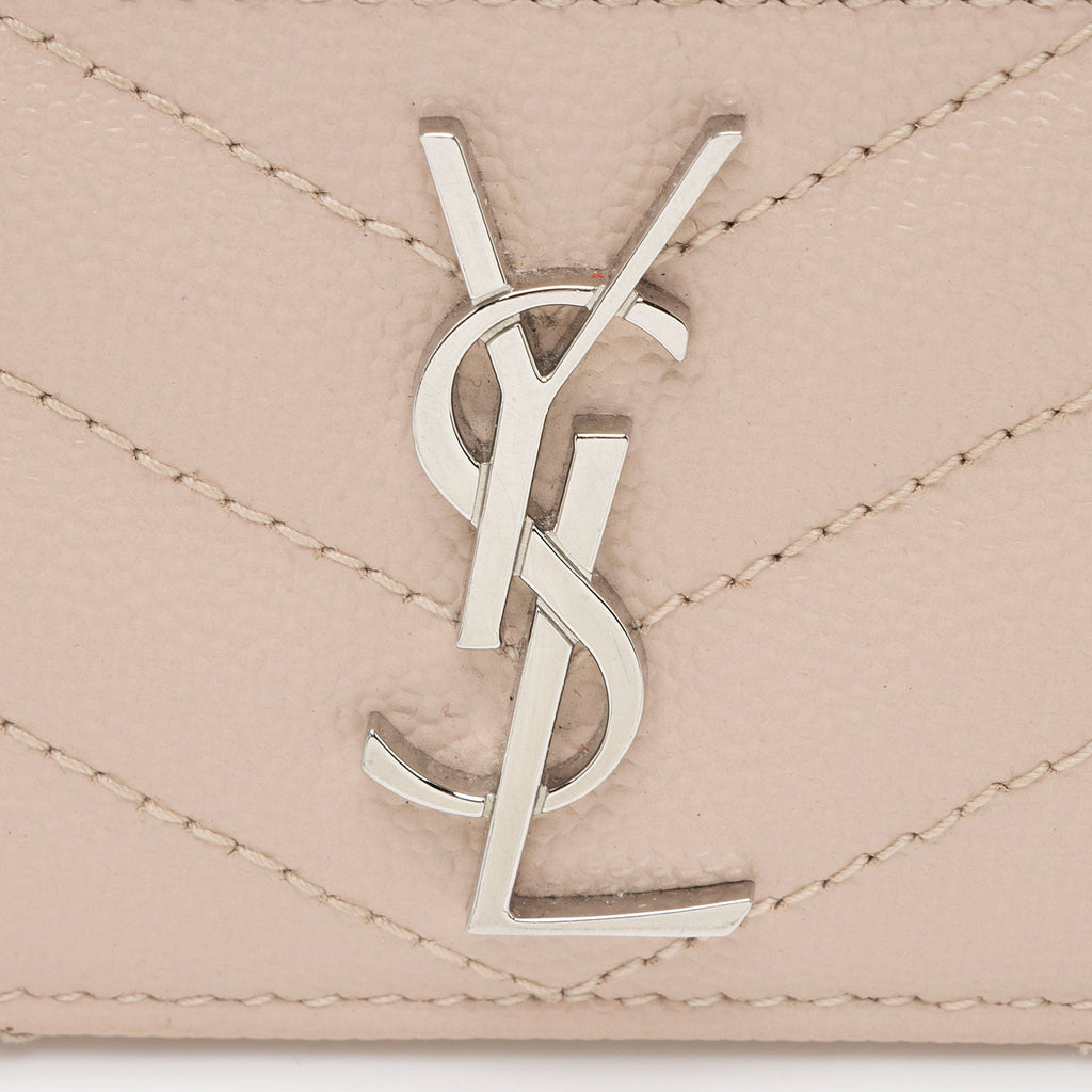 Saint Laurent Matelasse Grain de Poudre Monogram Card Case