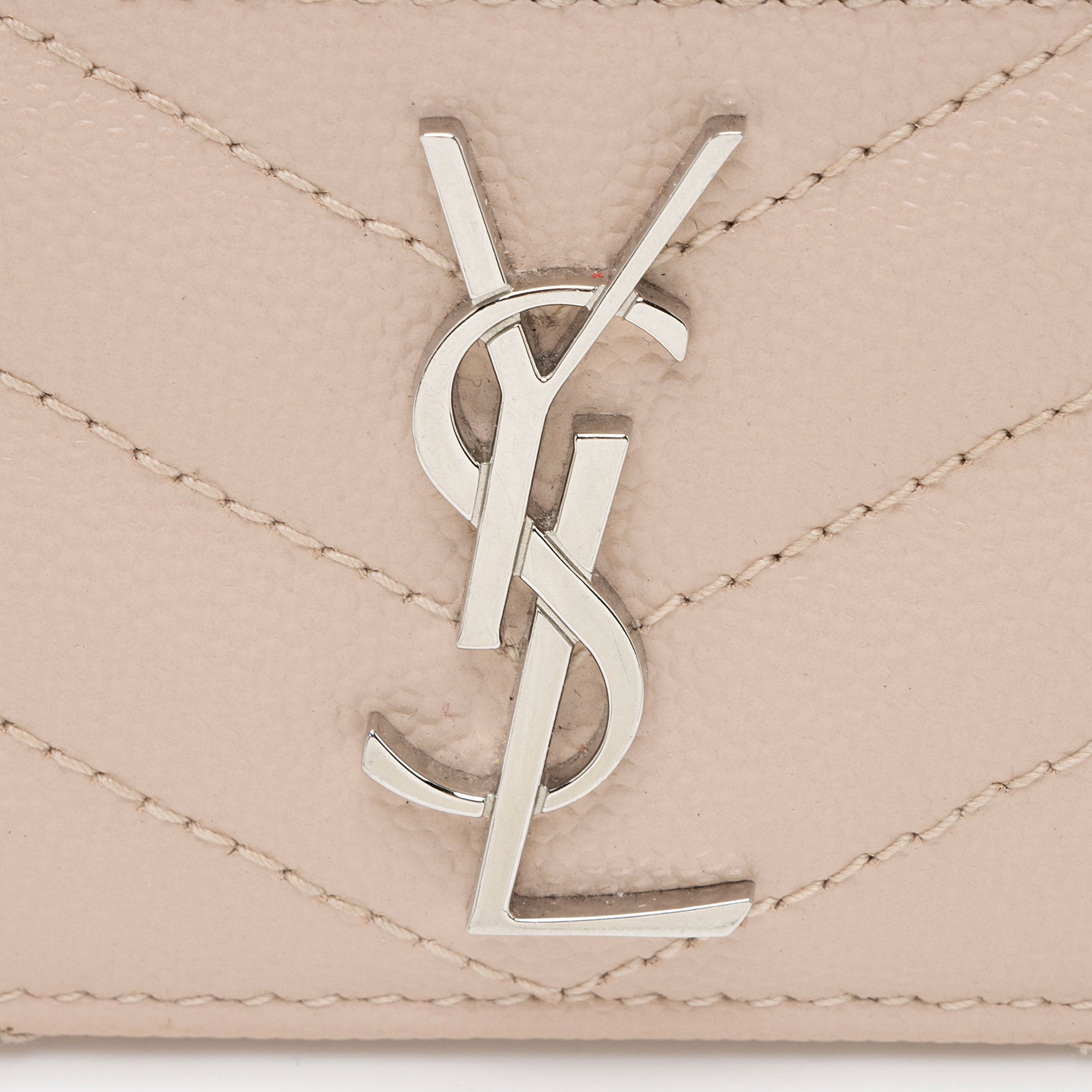 Saint Laurent Matelasse Grain de Poudre Monogram Card Case