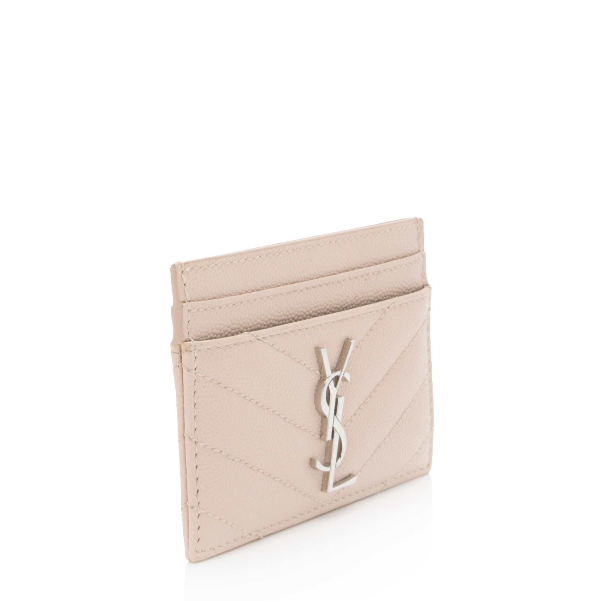 Saint Laurent Matelasse Grain de Poudre Monogram Card Case