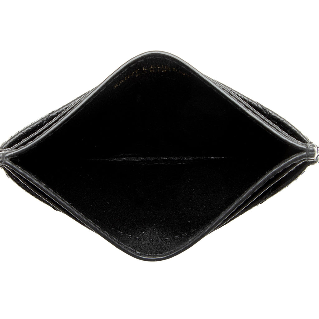Saint Laurent Matelasse Grain de Poudre Monogram Card Case