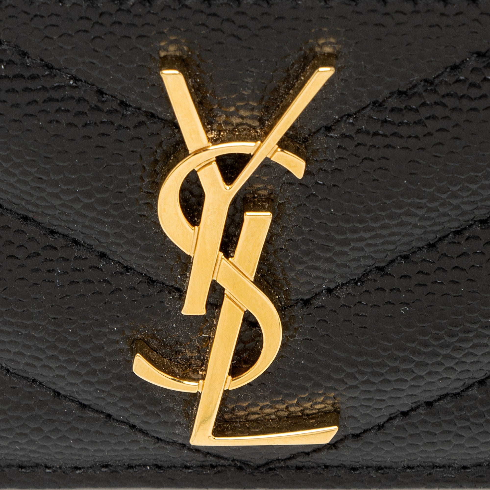 Saint Laurent Matelasse Grain de Poudre Monogram Card Case