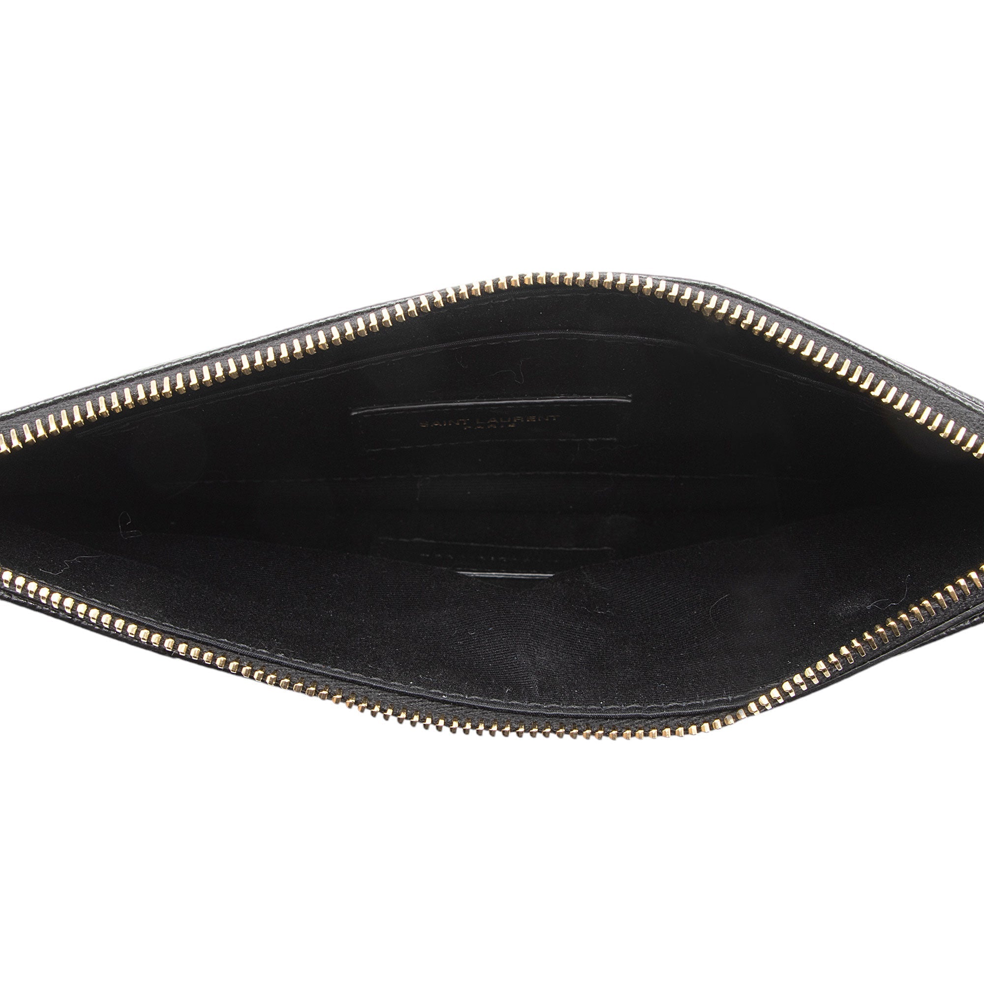 Saint Laurent Matelasse Grain de Poudre Monogram Cassandra Large Pouch (SHF-O12zWn)