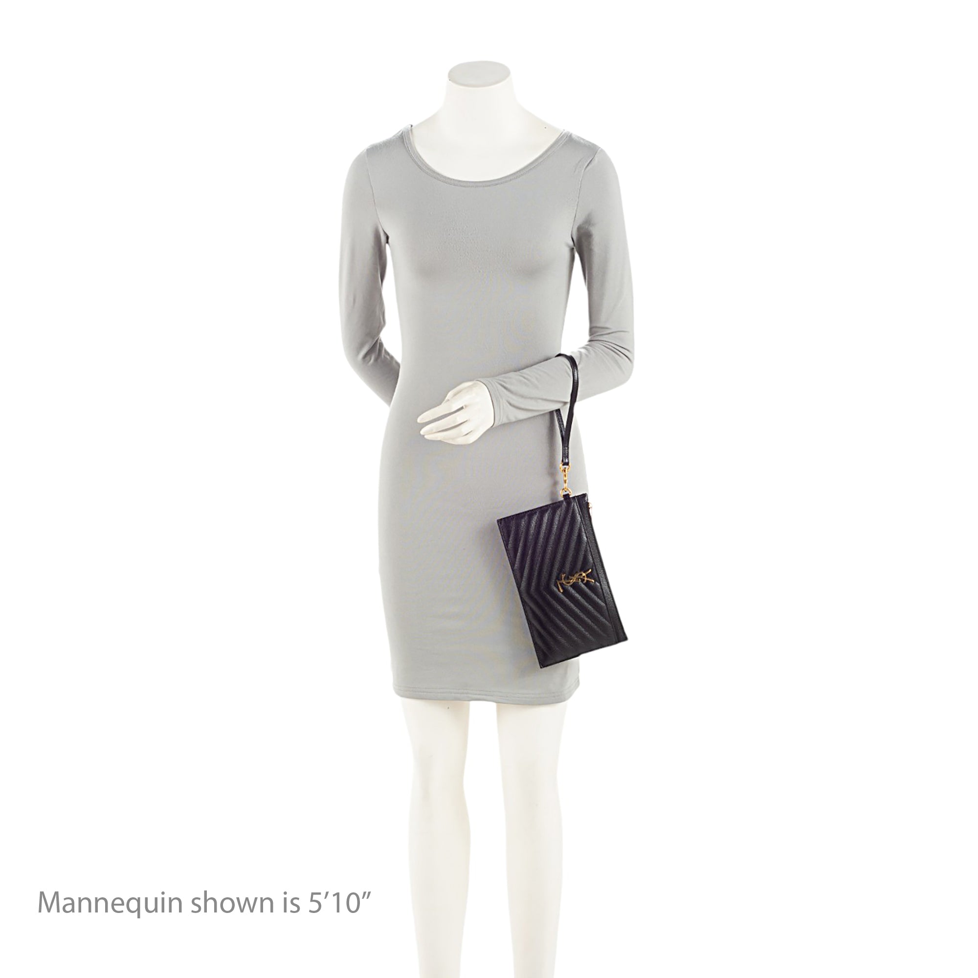 Saint Laurent Matelasse Grain de Poudre Monogram Cassandra Large Pouch (SHF-O12zWn)