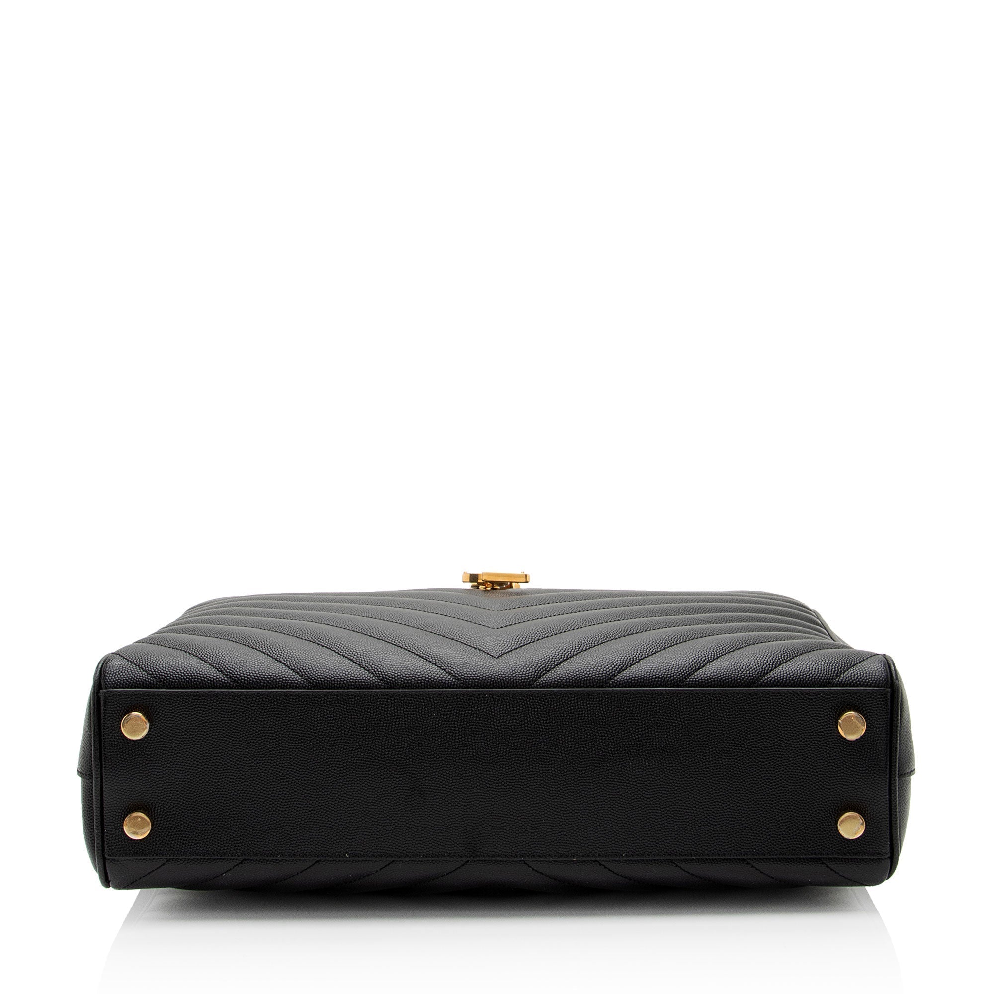 Saint Laurent Matelasse Grain de Poudre Monogram Chain Shopper Tote