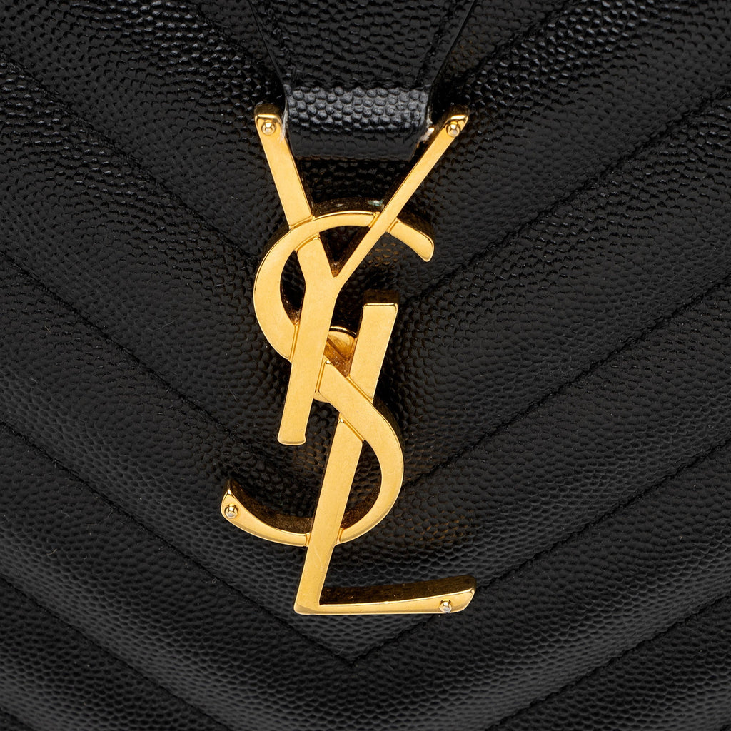 Saint Laurent Matelasse Grain de Poudre Monogram Chain Shopper Tote