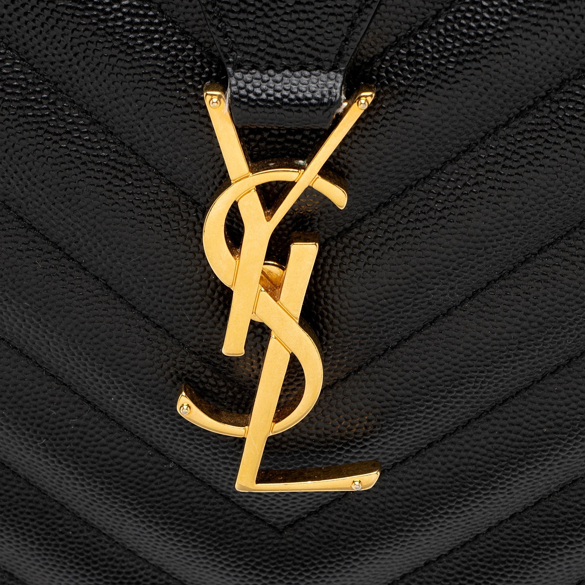 Saint Laurent Matelasse Grain de Poudre Monogram Chain Shopper Tote