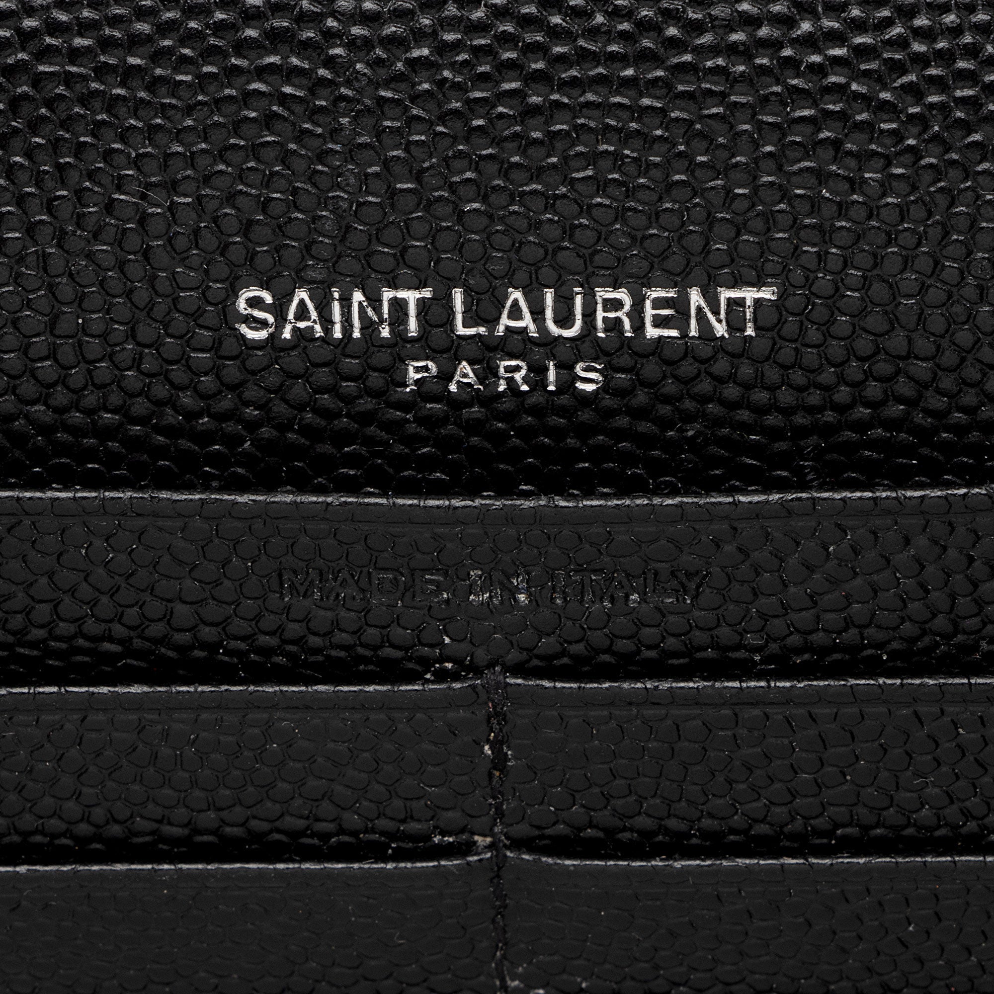 Saint Laurent Matelasse Grain de Poudre Monogram Chain Wallet - FINAL SALE (SHF-3qQ1Kb)