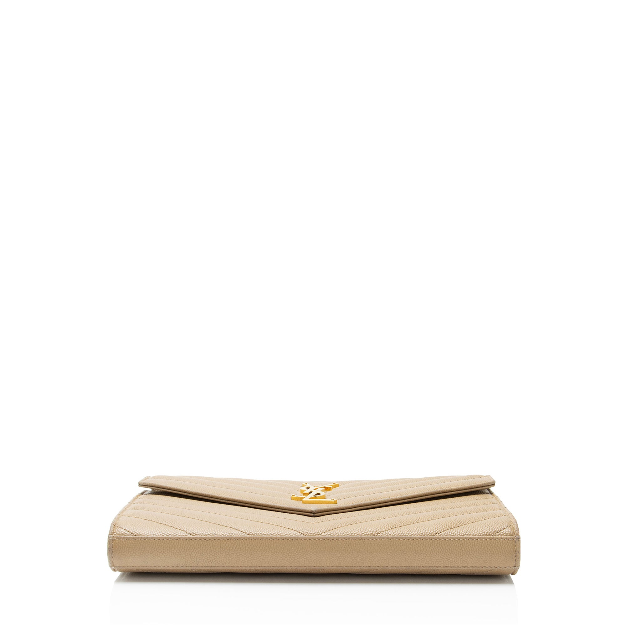 Saint Laurent Matelasse Grain de Poudre Monogram Chain Wallet - FINAL SALE