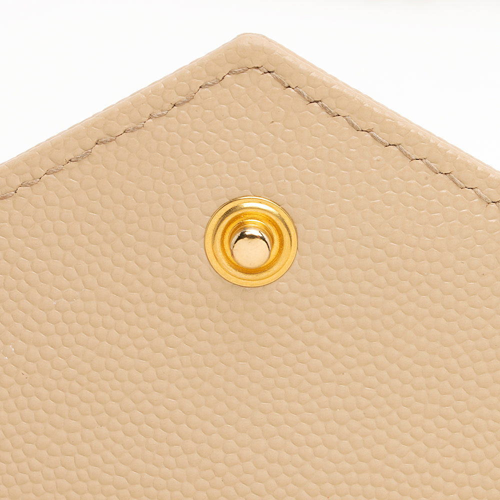 Saint Laurent Matelasse Grain de Poudre Monogram Chain Wallet (SHF-21552)
