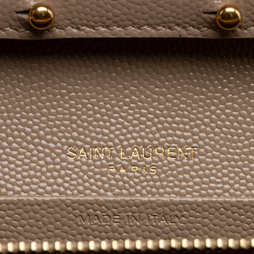 Saint Laurent Matelasse Grain de Poudre Monogram Chain Wallet (SHF-22227)