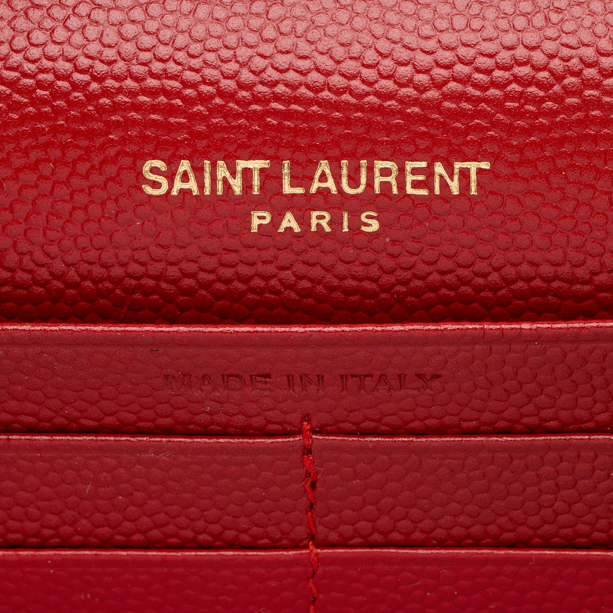 Saint Laurent Matelasse Grain de Poudre Monogram Chain Wallet (SHF-HJdOSr)