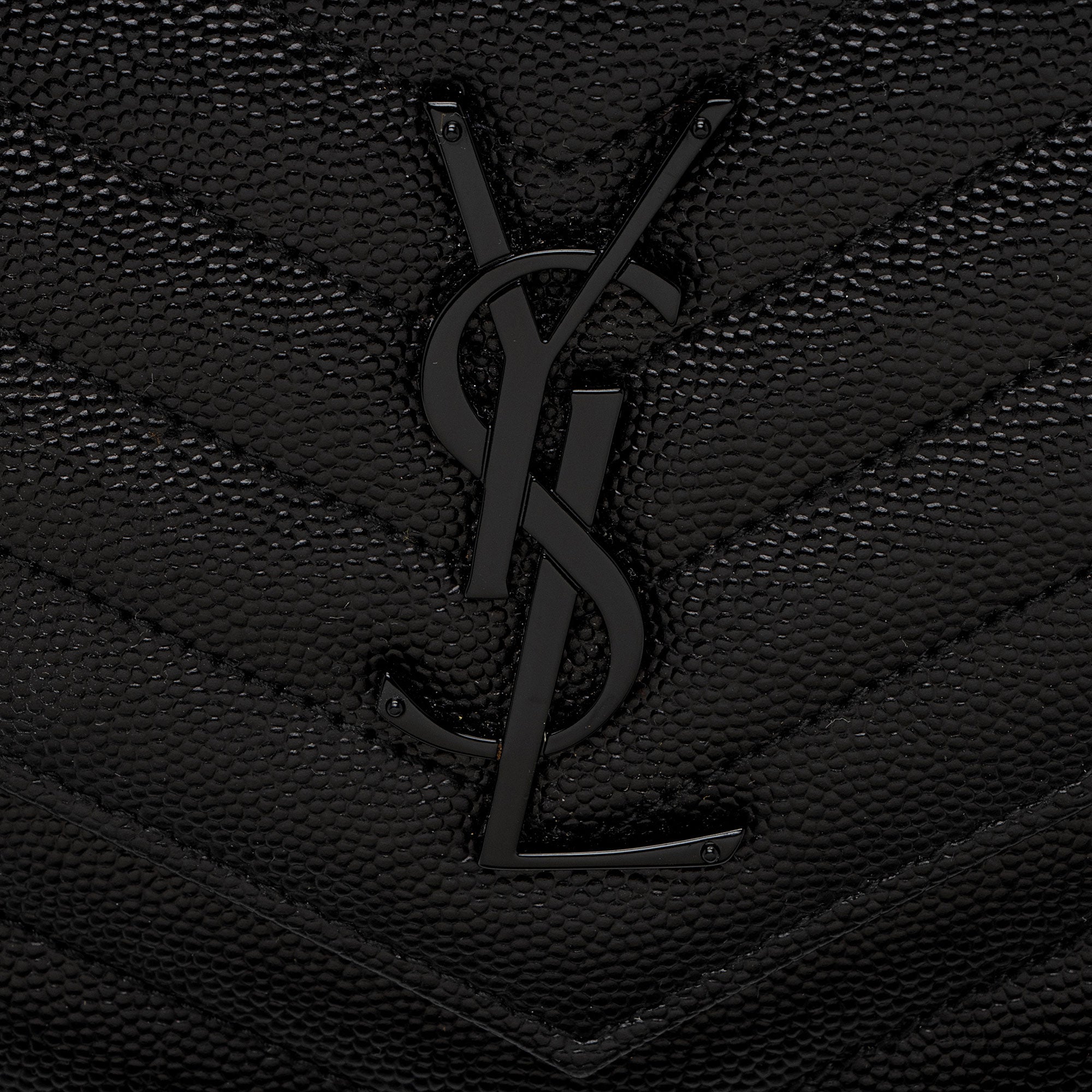 Saint Laurent Matelasse Grain de Poudre Monogram Chain Wallet (SHF-9JGPa8)