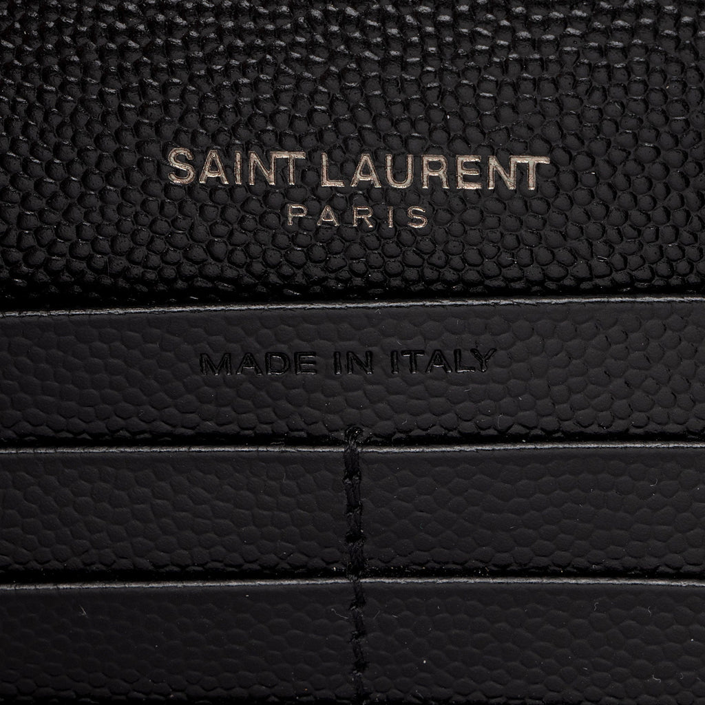Saint Laurent Matelasse Grain de Poudre Monogram Chain Wallet (SHF-9JGPa8)
